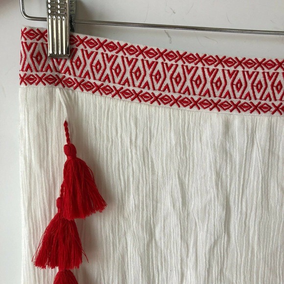 Show Me Your Mumu Midi Skirt Women Large Leilani Wrap White Boho Retro Tasseled - Picture 4 of 9